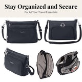 Securtex Anti-Theft Keepsake Crossbody - 9.8”x7”x1.9" Travel Safe Bag w/Locking Zippers, Slash-Resistant, RFID