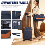 Cosbarn Luggage Sets 5 Piece with TSA Lock Spinner Wheels, Unisex Hard Case ABS Suitcase Set, Hardshell Lightweight Waterproof Travel Hardside Suitcases with Wheels for Women Men, Dark Blue