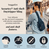Securtex® Anti-Theft Daytripper Sling - 7x12" Travel Safe Crossbody Bag w/Locking Zippers, Slash-Resistance