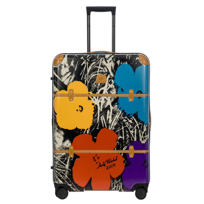 Bric's Andy Warhol Checked Luggage – Travel as Art Marilyn Print, Luxury Suitcase with Leather Trim, 360° Silent Wheels, Lightweight Hard Structure, 30 Inch, Black