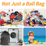 Extra Large Sports Ball Bag, Heavy Duty Breathable Mesh Storage Bag, 40" x 30" Hold 10-12 Soccer Basketball Volleyball Football, Adjustable Shoulder Strap, Ideal for Coaches, Team, Swimming Gear