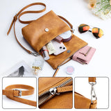 KALIDI Small Women's Shoulder Bags Vegan PU Leather Handbag Crossbody Shoulder Bag Anti-Theft Multiple Pockets with Adjustable Removable Shoulder Strap, Ginger, S