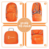 ZOMAKE Lightweight Packable Backpack 30L, Foldable Hiking Backpacks Water Resistant Compact Folding Daypack for Travel(Orange)