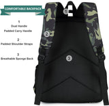 JIANYA Boys Backpack Kids School Backpack Big Student Laptop Backpack Middle School Bookbag Teen Boy Travel Daypack, 17.7 IN Camo Green