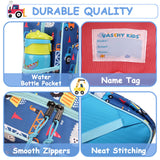 VASCHY Toddler Kids backpacks, Cute Lightweight Water Resistant Preschool Kindergarten Daypack SchoolBag Boolbag for Boys Construction Cars