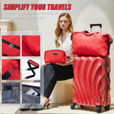 Cosbarn Luggage Sets 3 Piece Suitcases with Wheels, Suitcase Set, ABS+PC Hardshell Luggage with Phone Holder, Lightweight Carry on Luggage with TSA Lock Spinner Wheels