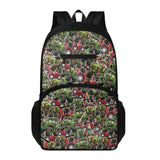 JOAIFO Fashion Green Jeep Print Backpacks for School Kids Book Bag with Adjusatble Straps Lightweight Kids School Bags Bookbag for Camping Hiking