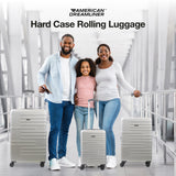 American Dreamliner 3 Piece Set Rolling Luggage, Hardshell Suitcases with Spinner Wheels, 22.5, 26.5, and 30 Inch, Silver Grey