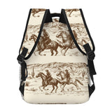UEQIKI Western Desert Cowboy Lightweight Travel Backpack With Zipped Front Pocket Printed Laptop Bag Fashion Casual Daypack For Work, Hiking, Camping Unisex