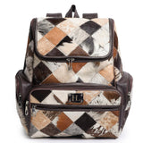 Edgestyle Luxury Cowhide Leather Backpack for Women & Men – Genuine Hairon Cowhide Western Diaper Bag, Stylish Work & Travel Laptop Backpack with 14” Padded Sleeve, Spacious Interior & Durable Zippers