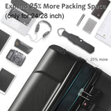Zentrava 2 Piece Luggage Sets, 20/28 Inch ABS Hardside Spinner Wheels Suitcase Set with TSA Lock, Durable Lightweight Expandable Luggage for Men Women (Black, 2-Piece Set)