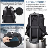 Colins Keirs Black Backpack for Men, 16 Inch Laptop Backpack with Computer Compartment, Drawstring Slim Waterproof Tech Backpack for Travel, Work, College or Daily Use