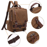 FANIGBAG Canvas Backpack Durable Vintage Travel Bookbag Laptop Backpack，Travel High Capacity Casual Daypack (brown A)