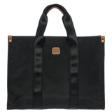 Bric's X-Travel Medium Shopper Bag, Waterproof Tote with Reinforced Bottom, Padded Laptop Pocket and Trolley Strap for Shoulder or Crossbody Wear - Medium, Matte Black