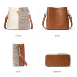 KALIDI Crossbody Bag for Women Shoulder Tote Handbag PU Leather Bucket Bag Cross body Purse with Adjustable Strap, Multi Pockets