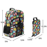 Bioworld Pokemon All-Over Print 2-Piece 16" Premium Backpack & Utility Case Set For School And Travel for boys
