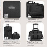 U.S. Traveler Rio Lightweight Softside Rolling Carry-on Suitcase, 2-Wheel Set, Black