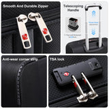 ROPLUS Underseat Carry-On Luggage Lightweight Rolling Tote Bag with 4 Spinner Wheels (Black, 16-Inch)