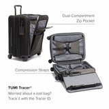 TUMI - Alpha Continental Expandable 4-Wheeled Carry-On Luggage - Compact Travel Suitcase - TSA Lock Tracer - Black