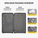LEVEL8 Luminous 28 Inch Navy Luggage with 6 Set Packing Cubes
