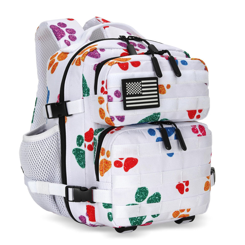 HongXingHai 9L Mini Tactical Backpack for Men and Women, Tactical Backpack Small for Hiking, Small Tactical Bag (Colorful Cat's Paw)