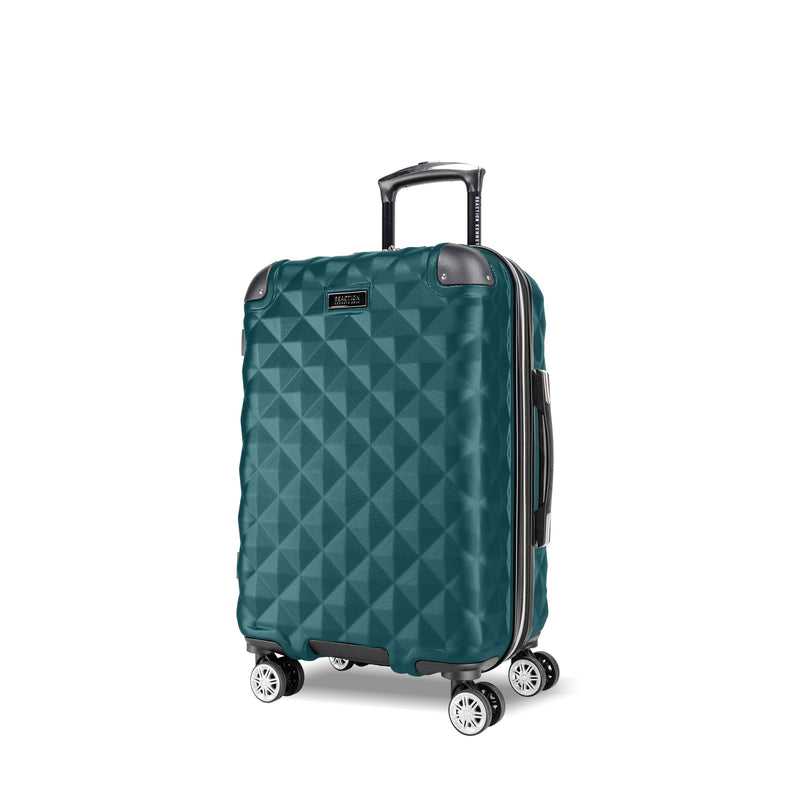 Kenneth Cole REACTION Diamond Tower Collection Lightweight Hardside Expandable 8-Wheel Spinner Travel Luggage, Deep Teal, 20-Inch Checked