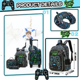 Homskiii Kid's Luggage Set 5 Piece Suitcase Set 16" Hardside Luggage with Spinner Wheels Boys Carry on Toddler Travel Rolling Luggage Airline Approved