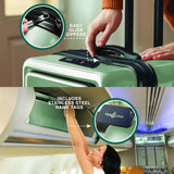 TRAVELARIM Luggage Sets 3 Piece, 20 Inch Carry on Luggage and 24 Inch Suitcases with Wheels Spinner, Durable Hard Shell Suitcase Set, Expandable Travel Suitcase, Sage Green