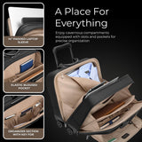 Briggs & Riley Medium Spinner Briefcase - Carry On Luggage for Travel, Suitcase with Wheels, Softside Rolling Bag for Men & Women, Fits up to 14" Laptops, Interlocking Handle - @work Collection, Black