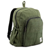 Organic Hemp Backpack Bag - Eco Friendly Durable Rustic Travel Hiking Friendly Lightweight Causal Bag by Freakmandu - Green | Backpacks4Less
