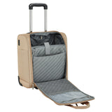 French Connection 16" Underseat Carry-On Luggage with USB/USB-C Ports, Toasted Almond