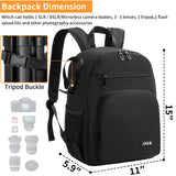 IPEB Camera Backpack for Photographers DSLR Camera Bag Professional Photography Case with 13.5 Inch Laptop Compartment & Tripod Holder Compatible for Sony Canon Nikon Black Orange