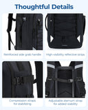 BAGSMART Carry On Travel Backpack, 17.3 Inch Large Travel backpack Carry On Flight Approved, Personal Item Backpack Travel Bag With Shoe Bag, 27L Water Resistant Casual Daypack, Black