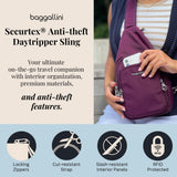 Securtex® Anti-Theft Daytripper Sling - 7x12" Travel Safe Crossbody Bag w/Locking Zippers, Slash-Resistance