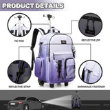 Kids Backpack with Wheels Kids Rolling Backpack Suitcase Carry on Luggage Backpacsk with Wheels for Teens Boys Girls Rolling Backpacks for Elementary Middle High School Students