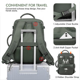 Beraliy Travel Backpack for Men Women, Carry On Backpack, 16 Inch Laptop Backpack, Waterproof Hiking Backpack, Casual Outdoor Daypack College Bag, Olive-green