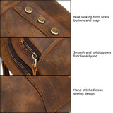 BRASS TACKS Leathercraft Vintage Full Grain Leather Sling Bag Crossbody Chest Daypack For Men Water Resistant Travel Crossbody Bag (Brown)