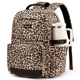 LOVEVOOK Laptop Backpack for Women with Pouch Pocket for Large Capacity Cup,15.6 Inch Laptop Computer Bag Travel Backpack Purse,Waterproof Work Business Backpack College Teacher Bags,Leopard print
