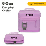 RTIC 6 Can Everyday Cooler, Soft Sided Portable Insulated Cooling for Lunch, Beach, Drink, Beverage, Travel, Camping, Picnic, for Men and Women, Lavender