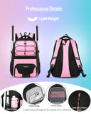 COMECOI Softball Bag, Lightweight Baseball Backpack with Shoes Compartment, Baseball Bat Bags with Fence Hook for TBall Bat & Equipment, for Batting Mitten, Helmet, for Girls, Boys, Youth, Adults