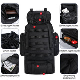 LibSkyln 70L/100L Camping Hiking Backpack with Rain Cover, Expandable Large Military Tactical Backpack, Waterproof Molle Racksack Travel Backpacking Daypack for Climbing Trekking (Black)