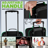 Minecraft Kids Luggage with Wheels Foldable Rolling Suitcase Creeper Travel Bag Vacation Weekend Trips Travel Essentials (L18.1inch x W11.8inch - 15L, Black)