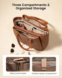 LOVEVOOK Laptop Tote Bag for Women 15.6 In Work Bags with Triple Compartments Large Faux Leather Computer Office Briefcase
