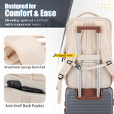 Velaybor 42L Travel Backpack with 4 Packing Cubes, TSA Friendly Flight Approved Carry-On Bag, Water-Resistant Business Backpack for Men Women, Fits 17.3" Laptop (Off-white)