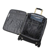Steve Madden Designer Luggage - Checked Large 28 Inch Softside Suitcase - Expandable for Extra Packing Capacity - Lightweight Bag with Rolling Spinner Wheels (Peek-A-Boo Black)