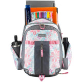 Eastsport Extra Large Backpack Expandable Oversized For Travel Hiking Work Camping Sports Outdoors With Drawstring Bag 18x13.5x9.5 Spring Floral Ash Grey