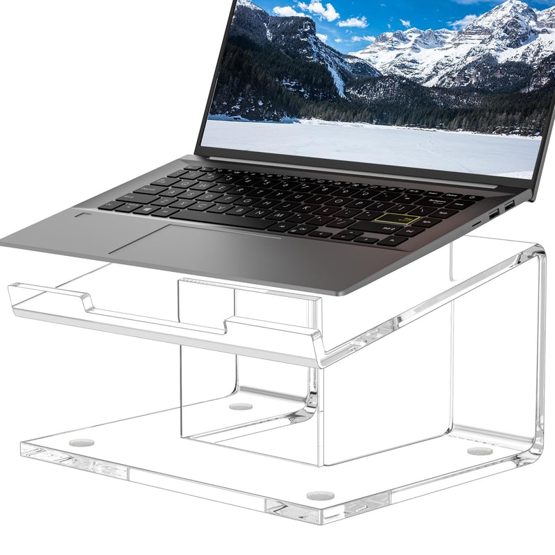 FUCDTEFC Acrylic Laptop Stand for Desk, Laptop Riser for 10-17.3 Inch Laptops, Ergonomic Computer Stand Holder Compatible with Macbooks and Notebooks