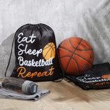 Windyun 16 Pcs Ball Drawstring Backpack Bulk Lightweight Draw String Bags Cinch Bags Drawstring Cinch Sack Tote(Basketball)