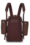Gucci, Pre-Loved GG Canvas Alpina Trekking Backpack, Burgundy