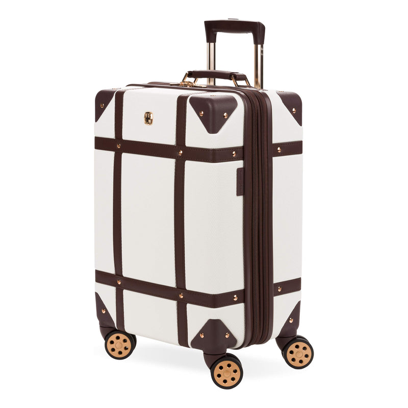 SwissGear 7739 Hardside Luggage Trunk with Spinner Wheels, White, Carry-On 19-Inch